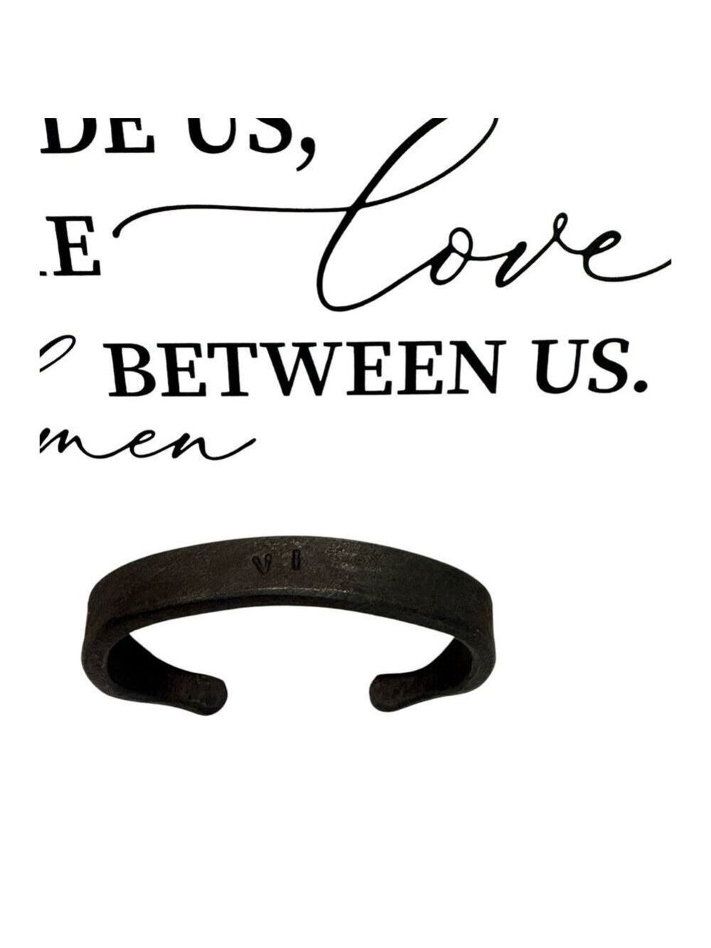 Men's  Hand-Forged Iron Cuff Bracelet – Size 8 | VI | 6-Year Anniversary Gift - Picture 3 of 9